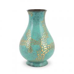  WMF W rttembergische Metallwarenfabrik W M F Magnificent Art Deco Vase in Verdigris and Polished Bronze by WMF IKORA - 3418037