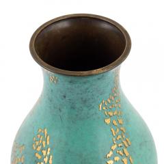  WMF W rttembergische Metallwarenfabrik W M F Magnificent Art Deco Vase in Verdigris and Polished Bronze by WMF IKORA - 3418039