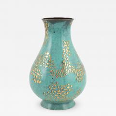  WMF W rttembergische Metallwarenfabrik W M F Magnificent Art Deco Vase in Verdigris and Polished Bronze by WMF IKORA - 3419259