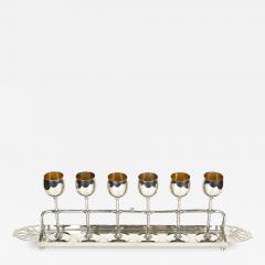  WMF W rttembergische Metallwarenfabrik W M F Set of 6 Art Nouveau Goblets by WMF Gilt Liquor Set Germany circa 1910 - 4256445