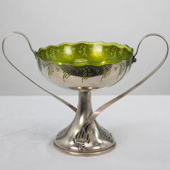  WMF W rttembergische Metallwarenfabrik W M F W Mf Art Nouveau Silver plated Centerpiece with Whiplash Handles Glass Liner - 4186818