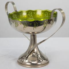  WMF W rttembergische Metallwarenfabrik W M F W Mf Art Nouveau Silver plated Centerpiece with Whiplash Handles Glass Liner - 4186819