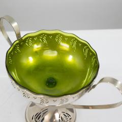  WMF W rttembergische Metallwarenfabrik W M F W Mf Art Nouveau Silver plated Centerpiece with Whiplash Handles Glass Liner - 4186827