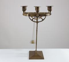  WMF W rttembergische Metallwarenfabrik W M F WMF An Art Nouveau candelabra with an owl 6 sconces to the main circular ring  - 4186835