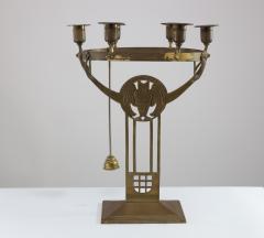  WMF W rttembergische Metallwarenfabrik W M F WMF An Art Nouveau candelabra with an owl 6 sconces to the main circular ring  - 4186836