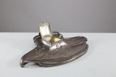  WMF W rttembergische Metallwarenfabrik W M F WMF Secessionist Art Nouveau Pewter Inkstand of Rectangular Organic Flowing Form - 4186839