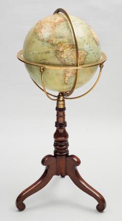  Wagner Debes Lehrm Anst of Leipzig 12 German Terrestrial Globe on Stand Circa 1880 - 107725