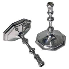  Wakely Wheeler Pair of Georgian style English Silver Tapersticks - 2982215