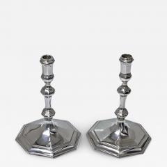  Wakely Wheeler Pair of Georgian style English Silver Tapersticks - 2983277