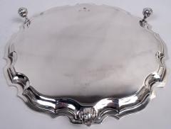  Wakely Wheeler Traditional English Georgian Sterling Silver Piecrust Salver Tray 1967 - 4147992