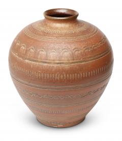  Wall kra AB Large Vase with Carved Oranaments by Arthur Andersson for Wallakra - 2990612