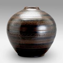  Wall kra AB Large Vase with Carved Oranaments by Arthur Andersson for Wallakra - 2992894