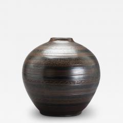  Wall kra AB Large Vase with Carved Oranaments by Arthur Andersson for Wallakra - 2995700