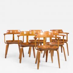 Walter Gropius Ben Thompson Walter Gropius W199 Bauhaus for Thonet Mid Century Bentwood Chairs Set of 6 - 4403045