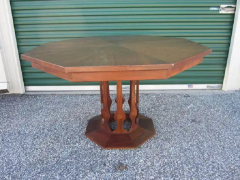  Walter Wabash Set of 4 Mid Century Modern Cathedral Style Walnut Dining Chairs - 3068993