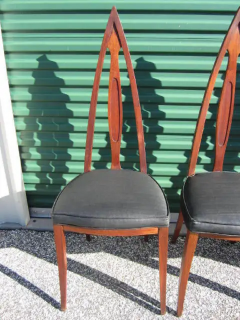  Walter Wabash Set of 4 Mid Century Modern Cathedral Style Walnut Dining Chairs - 3068998
