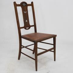  Waring Gillow Arts Crafts Side Chair with Ebony Pewter Inlays Probably Waring Gillow - 4186186