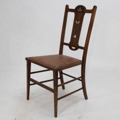  Waring Gillow Arts Crafts Side Chair with Ebony Pewter Inlays Probably Waring Gillow - 4186189
