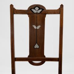  Waring Gillow Arts Crafts Side Chair with Ebony Pewter Inlays Probably Waring Gillow - 4186191