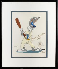  Warner Bros Cartoons Baseball Bugs with Mickey Mantle Autograph - 3104313