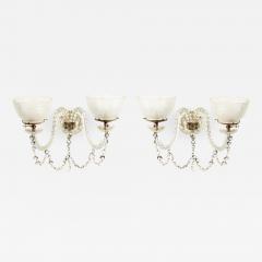  Waterford Pair of English Victorian Waterford Crystal Wall Sconces - 1448605