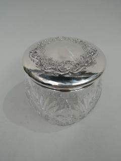  Watson Co Large Antique American Sterling Silver Brilliant Cut Glass Jar - 3764780