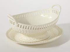  Wedgwood 3 Wedgwood Creamware Serving Bowls with Matching Platters - 1786911