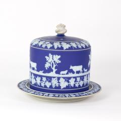  Wedgwood Blue Glazed Jasperware Cheese Dome And Plate By Wedgwood English Circa 1890  - 2869522