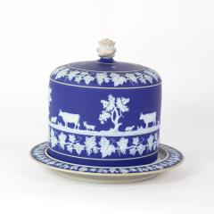  Wedgwood Blue Glazed Jasperware Cheese Dome And Plate By Wedgwood English Circa 1890  - 2869526