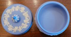  Wedgwood Wedgwood Jasperware Pale Blue Small Circular Lidded Vanity Box - 4270135