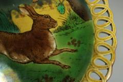  Wedgwood Wedgwood Majolica Pictorial Hare Compote - 1959461