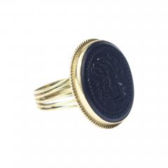  Wedgwood Wedgwood and Bentley Black Basalt Signet Ring cr 1780 England - 2626287