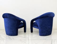  Weiman Elephant Chairs by Weiman style of Vladimir Kagan in Blue Velvet 1990s - 4505464