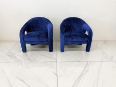  Weiman Elephant Chairs by Weiman style of Vladimir Kagan in Blue Velvet 1990s - 4505468