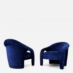  Weiman Elephant Chairs by Weiman style of Vladimir Kagan in Blue Velvet 1990s - 4508051