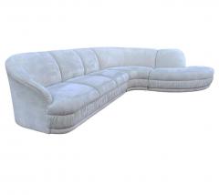  Weiman Midcentury Weiman 3 Piece Serpentine Sectional Cloud Sofa in Gray Velvet - 1946169