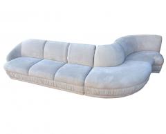  Weiman Midcentury Weiman 3 Piece Serpentine Sectional Cloud Sofa in Gray Velvet - 1946195