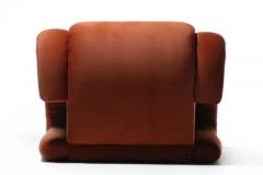  Weiman Monumental Post Modern Pair of Weiman Lounge Chairs in Marmalade Orange Fabric - 3495110