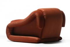  Weiman Monumental Post Modern Pair of Weiman Lounge Chairs in Marmalade Orange Fabric - 3495111
