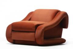  Weiman Monumental Post Modern Pair of Weiman Lounge Chairs in Marmalade Orange Fabric - 3495114