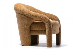  Weiman Pair of Weiman Post Modern Lounge Chairs Newly Upholstered in Latte Boucl  - 2630031