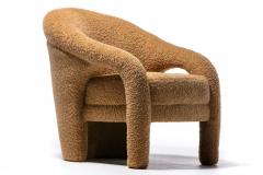  Weiman Pair of Weiman Post Modern Lounge Chairs Newly Upholstered in Latte Boucl  - 2630044