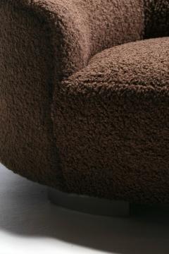  Weiman Postmodern Chaise Lounge Sofa by Weiman in New Chocolate Boucl Upholstery - 4722602