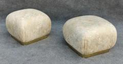  Weiman Preview Furniture Pair of Karl Springer Style Poufs or Ottomans by Weiman in Floral Pattern - 3253851