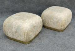  Weiman Preview Furniture Pair of Karl Springer Style Poufs or Ottomans by Weiman in Floral Pattern - 3253893