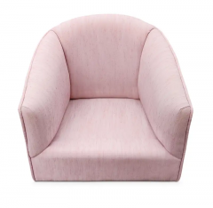  Weiman Preview Furniture Post Modern Pair Barrel Form Pink Upholstered Swivel Lounge Chairs 1980s - 3070090
