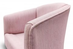 Weiman Preview Furniture Post Modern Pair Barrel Form Pink Upholstered Swivel Lounge Chairs 1980s - 3070092
