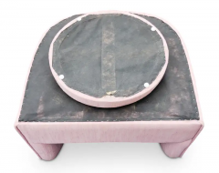  Weiman Preview Furniture Post Modern Pair Barrel Form Pink Upholstered Swivel Lounge Chairs 1980s - 3070096