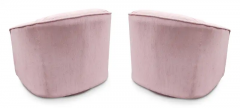 Weiman Preview Furniture Post Modern Pair Barrel Form Pink Upholstered Swivel Lounge Chairs 1980s - 3070128