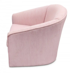  Weiman Preview Furniture Post Modern Pair Barrel Form Pink Upholstered Swivel Lounge Chairs 1980s - 3070129